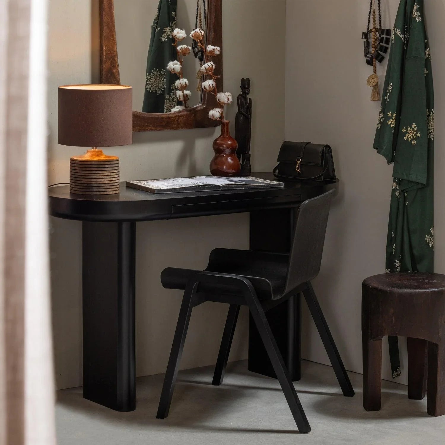 MAEL DESK/SIDETABLE VENEER BLACK - PARIS14A.RO