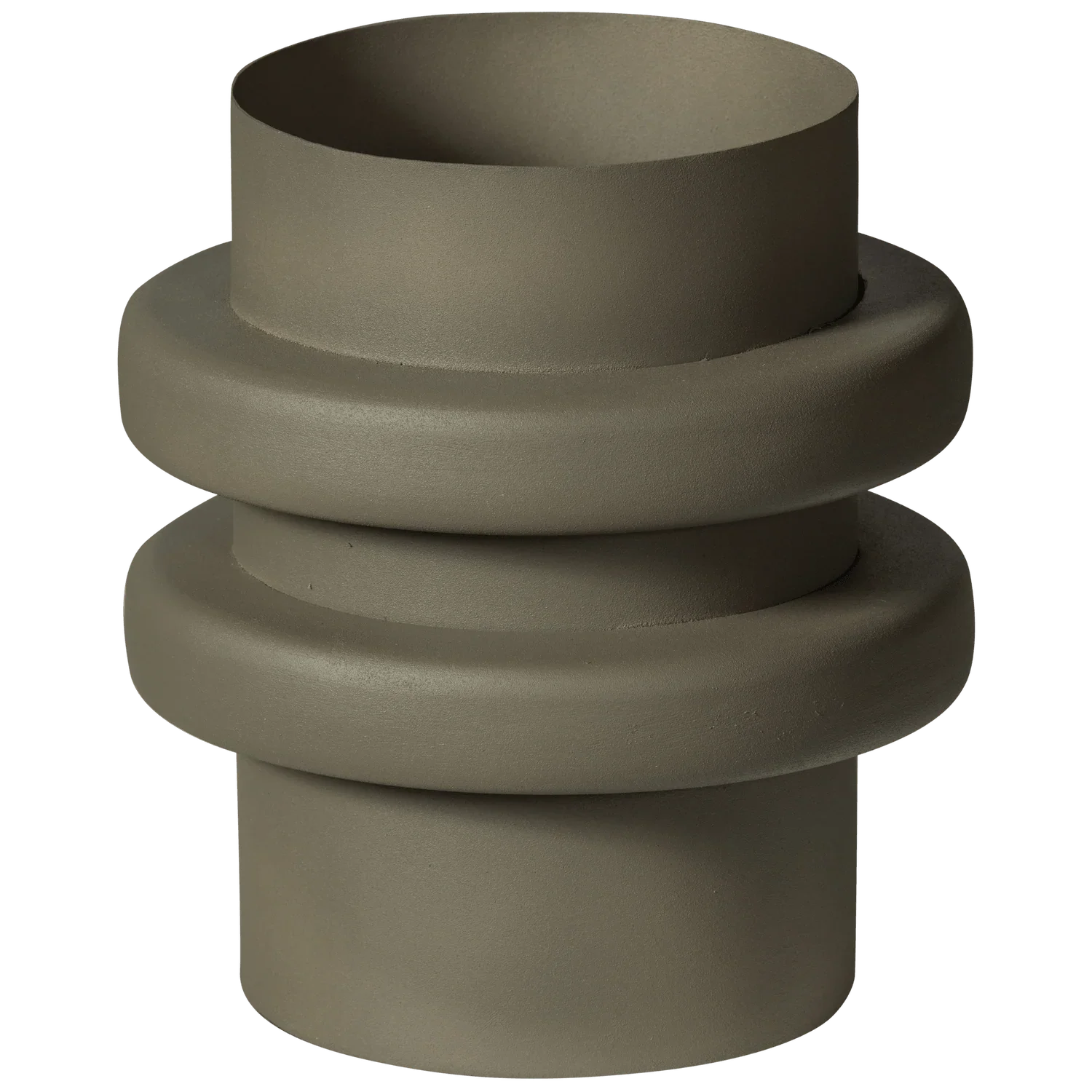 MALIN RIBBED VASE ALUMINUM SPONGE 23xO21CM - PARIS14A.RO