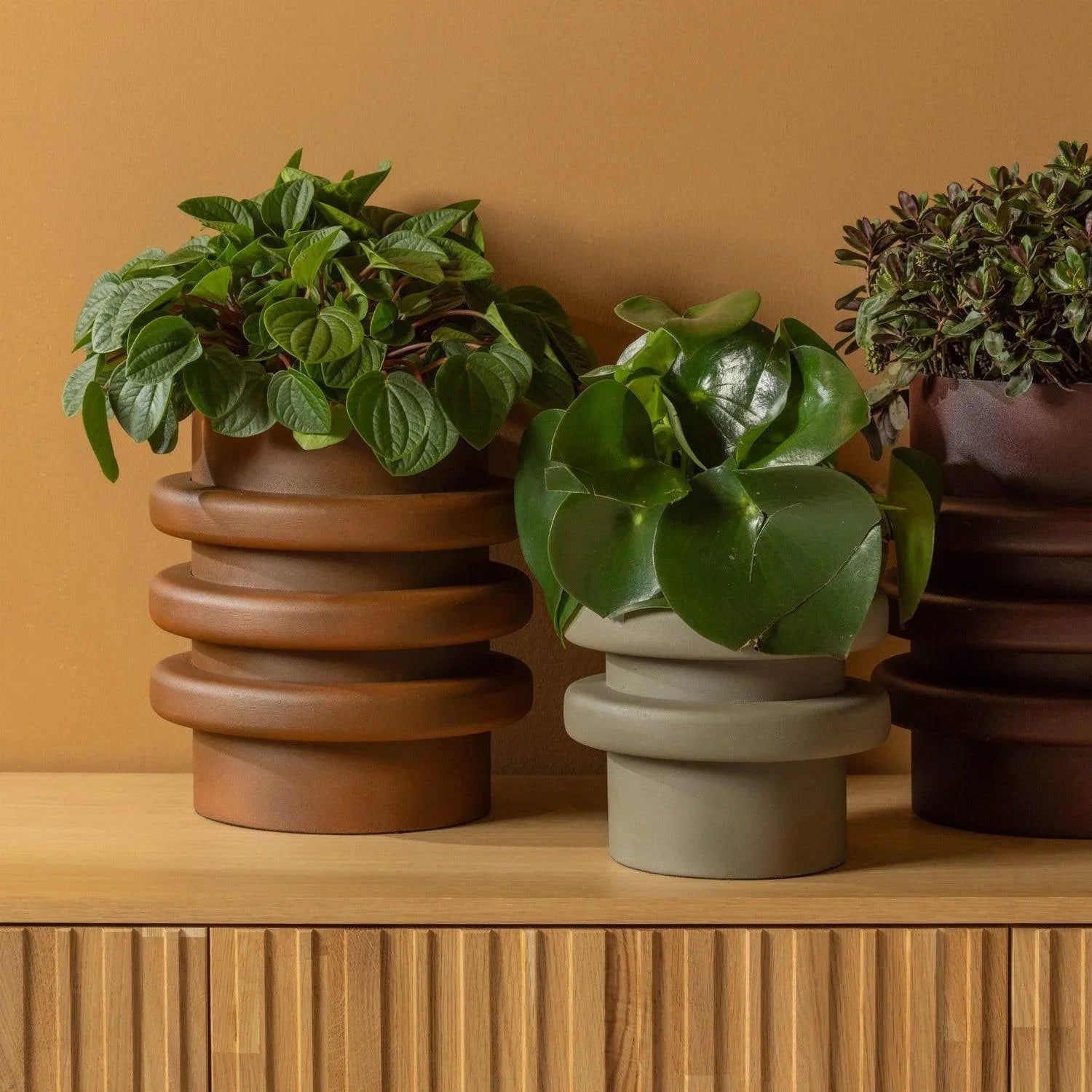 MALIN RIBBED VASE ALUMINUM SPONGE 23xO21CM - PARIS14A.RO