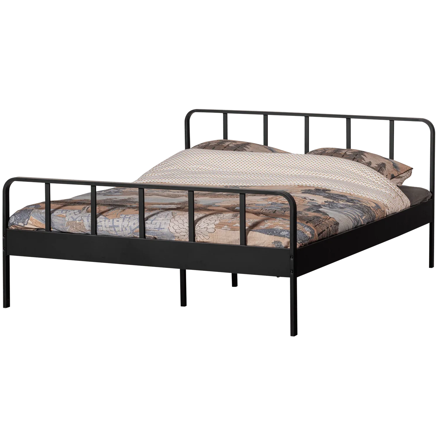 MEES DOUBLE BED METAL BLACK 160x200CM - PARIS14A.RO