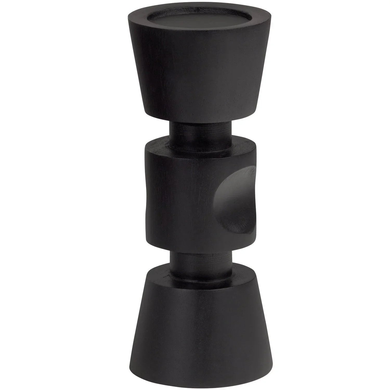 MIDI CANDLEHOLDER MANGO WOOD BLACK 29CM - PARIS14A.RO