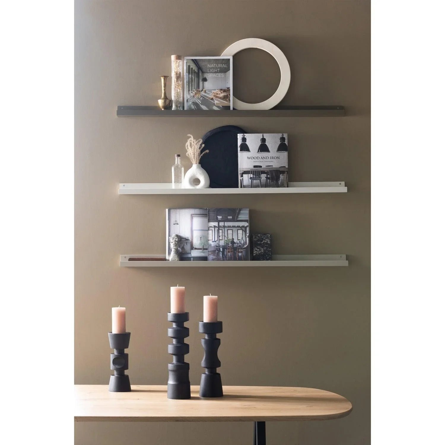 MIDI CANDLEHOLDER MANGO WOOD BLACK 29CM - PARIS14A.RO