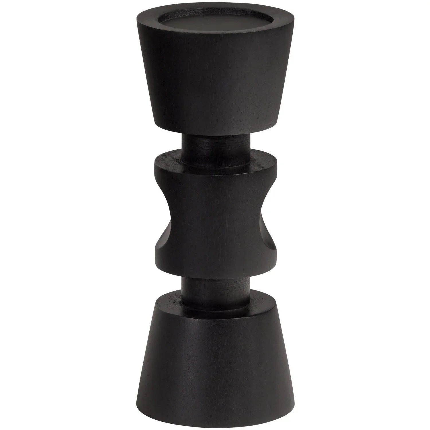 MIDI CANDLEHOLDER MANGO WOOD BLACK 29CM - PARIS14A.RO