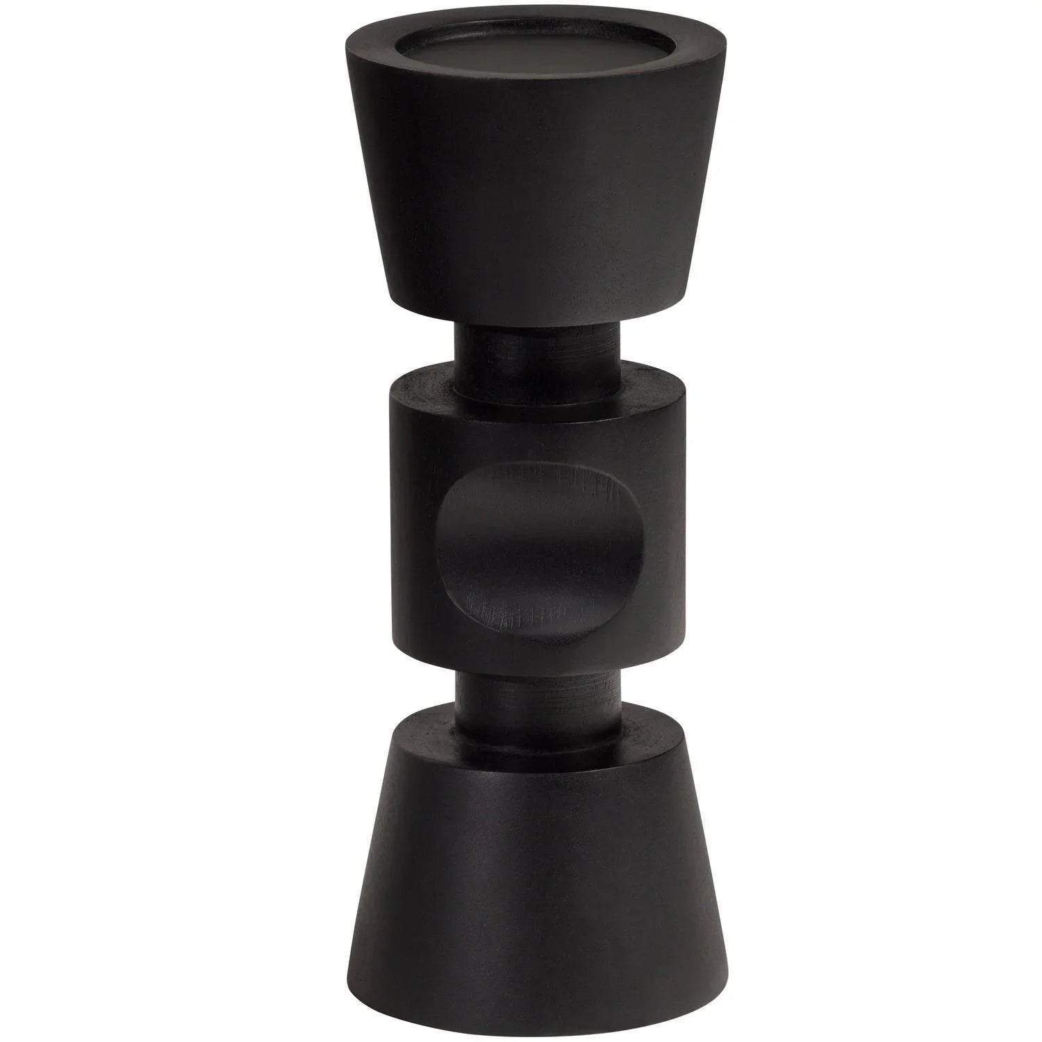 MIDI CANDLEHOLDER MANGO WOOD BLACK 29CM - PARIS14A.RO