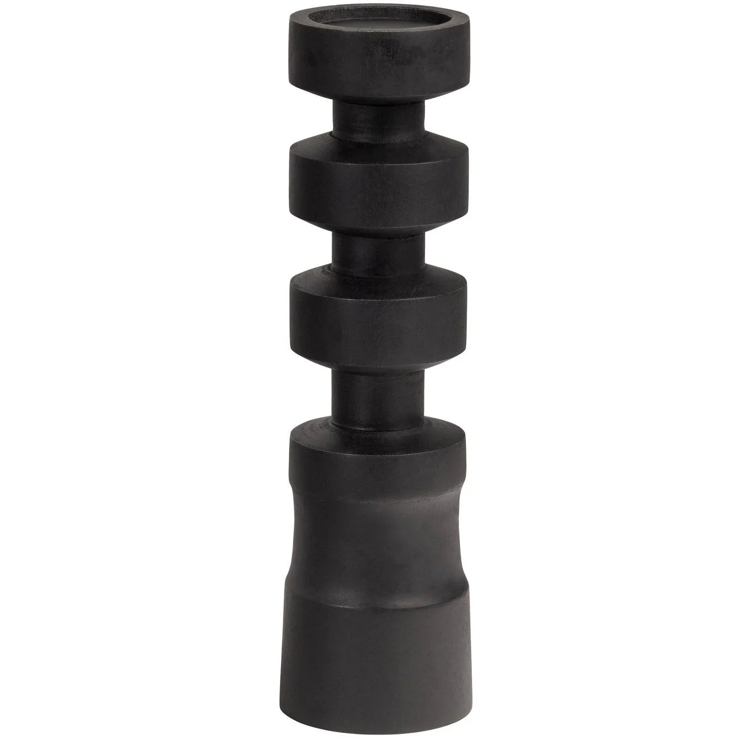 MIDI CANDLEHOLDER MANGO WOOD BLACK 41CM - PARIS14A.RO