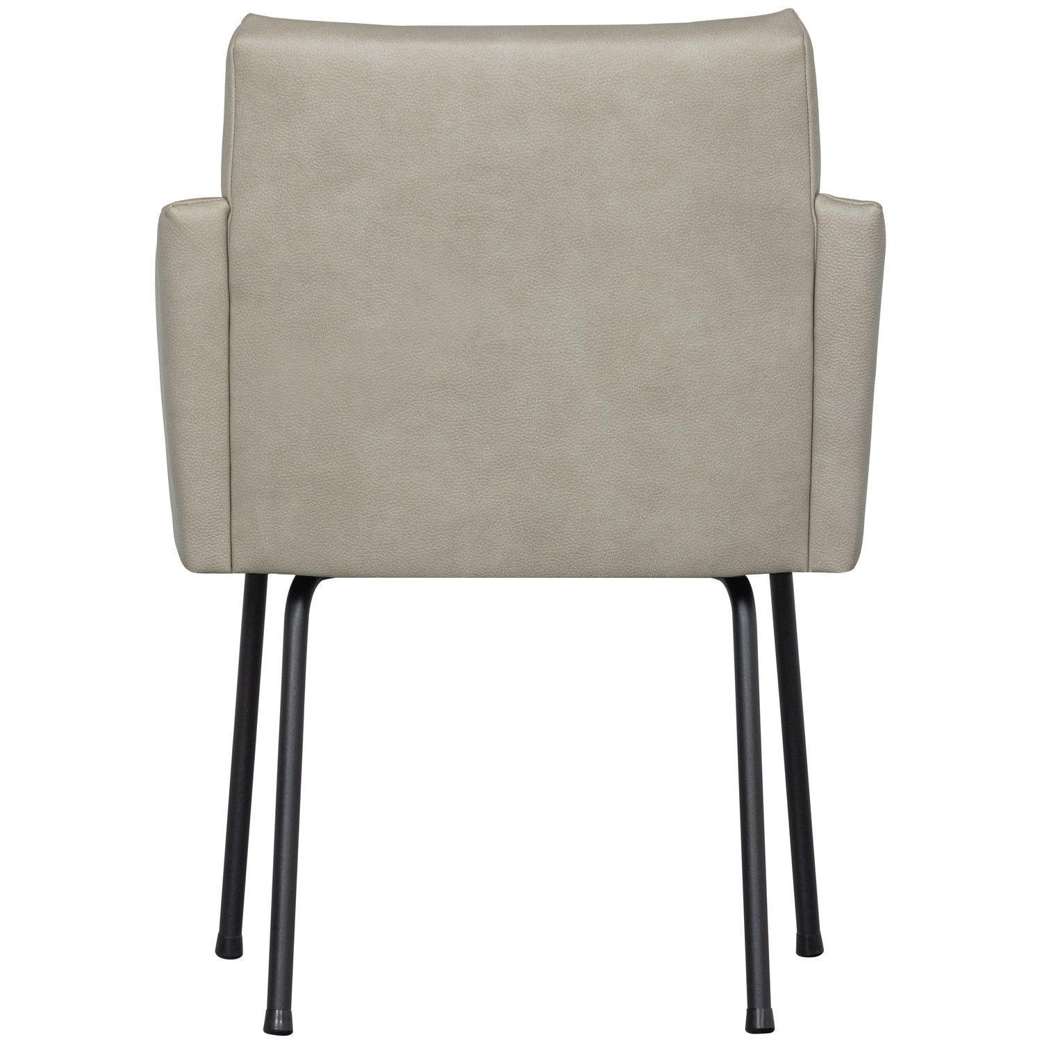 MOUNT DINING CHAIR WITH ARMREST LEATHERLOOK NATURAL - PARIS14A.RO