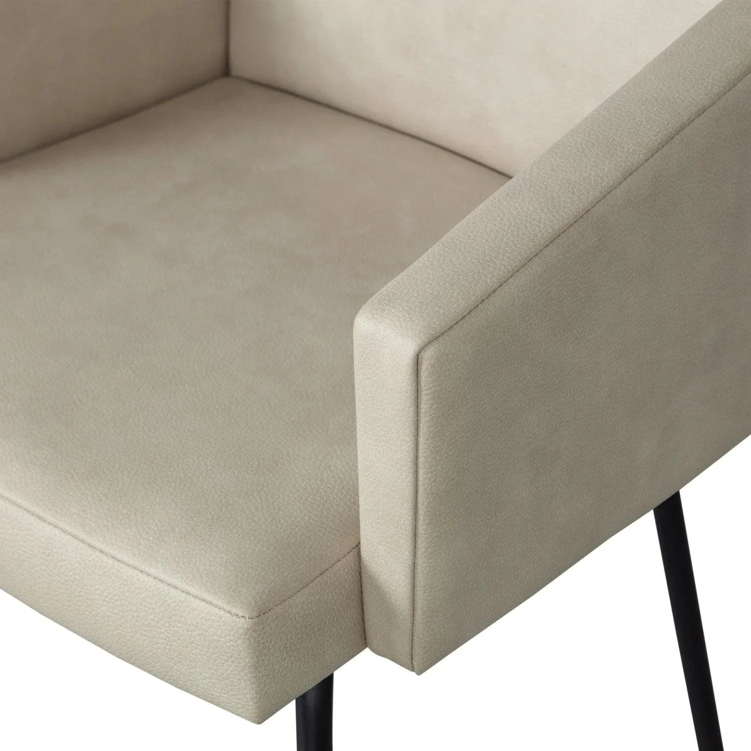 MOUNT DINING CHAIR WITH ARMREST LEATHERLOOK NATURAL - PARIS14A.RO