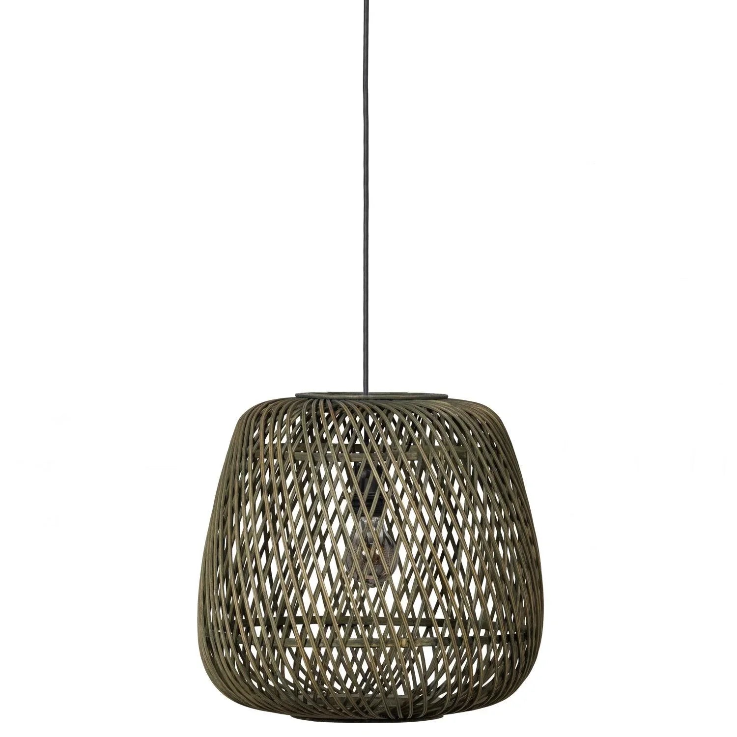 MOZA HANGING LAMP BAMBOO GREEN 36x36CM - PARIS14A.RO