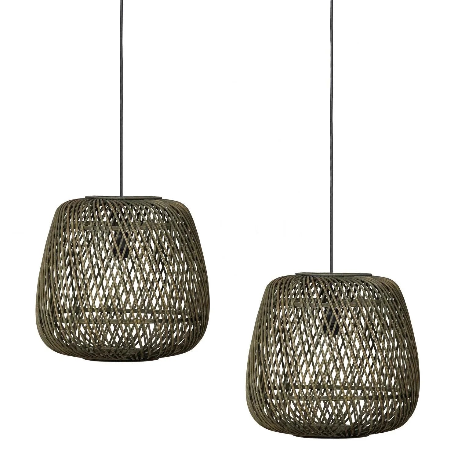 MOZA HANGING LAMP BAMBOO GREEN 36x36CM - PARIS14A.RO