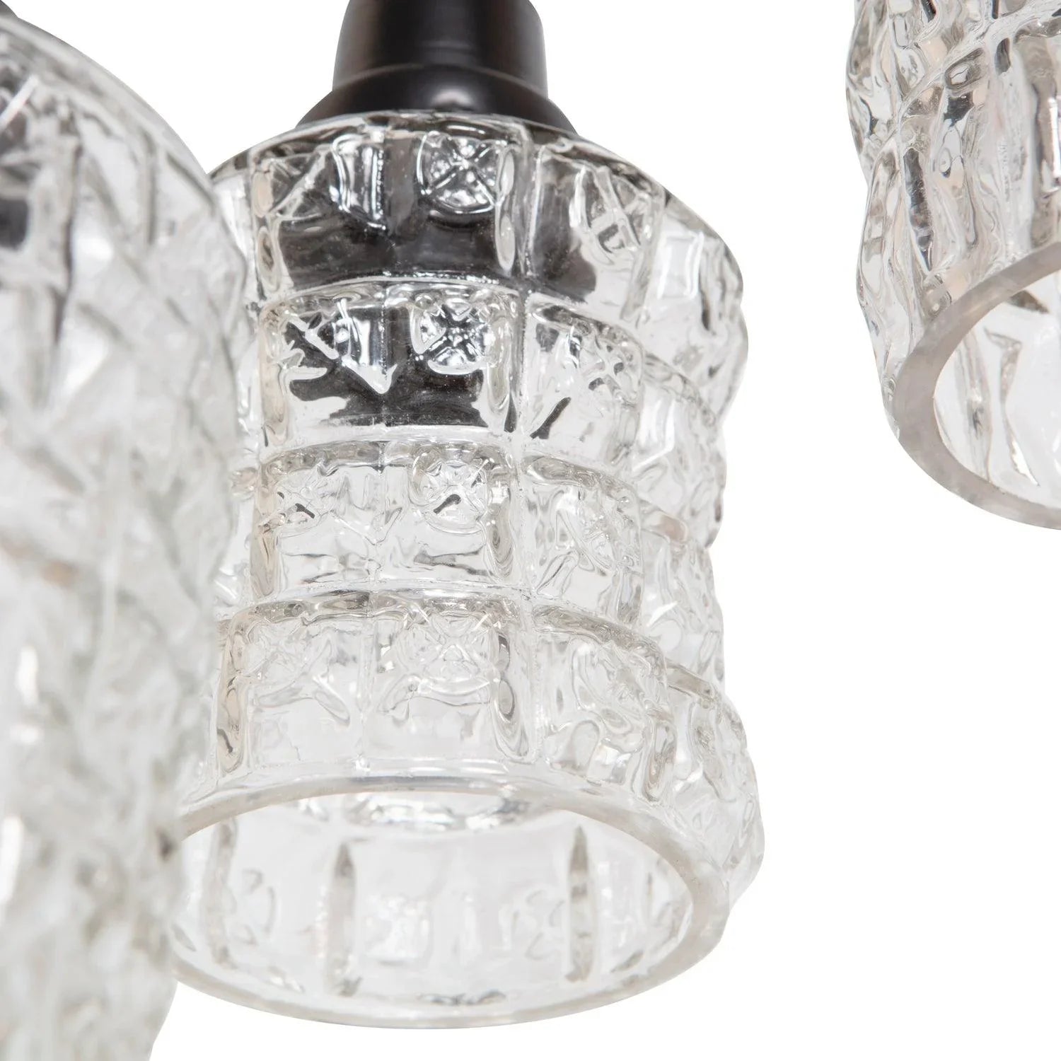 MULTIPLE HANGING LAMP WITH 4 GLASSES BLACK/ GLASS - PARIS14A.RO