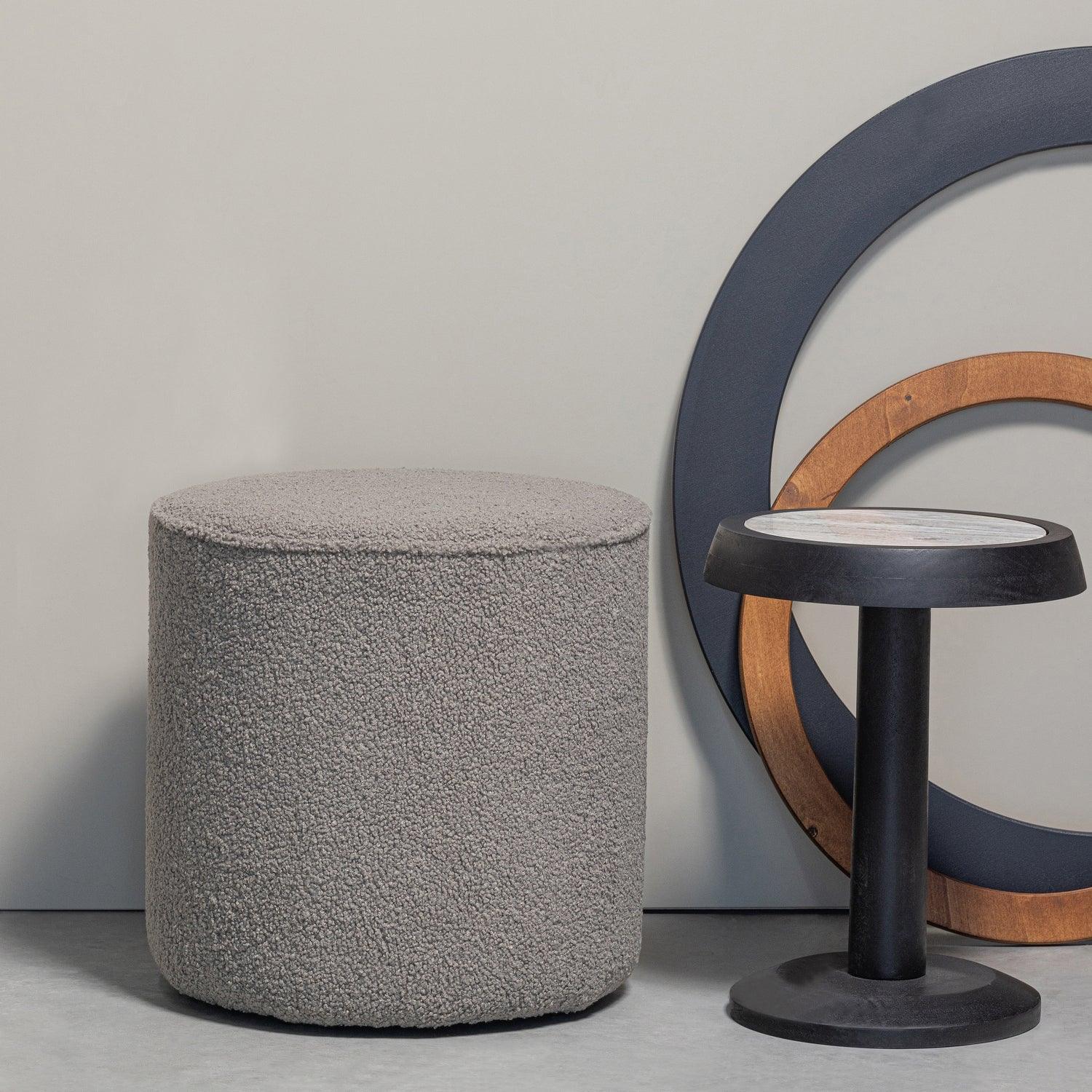 NANNE SIDETABLE MANGO WOOD BLACK WITH MARBLE TOP - PARIS14A.RO