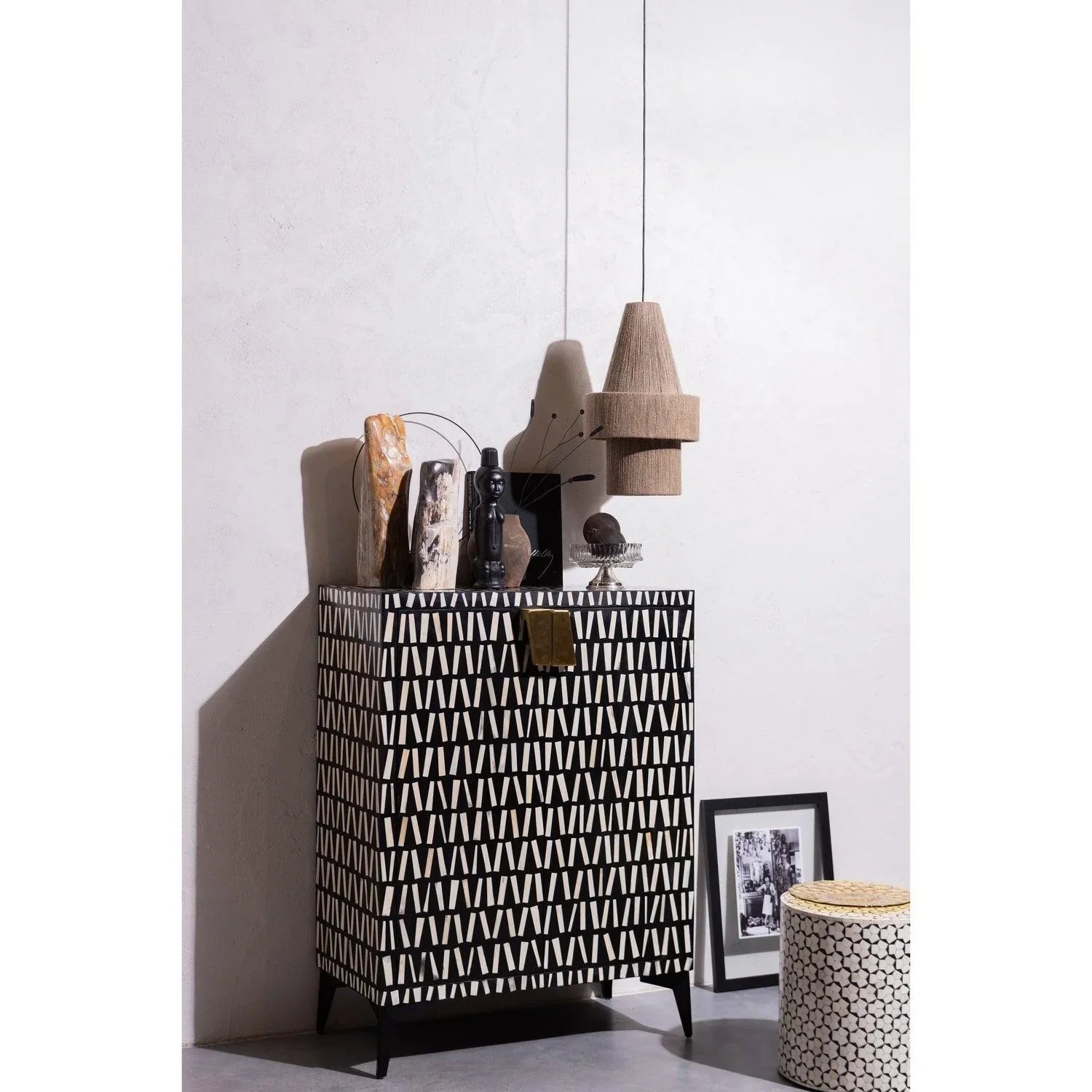 NEVA SIDE TABLE BLACK/WHITE - PARIS14A.RO