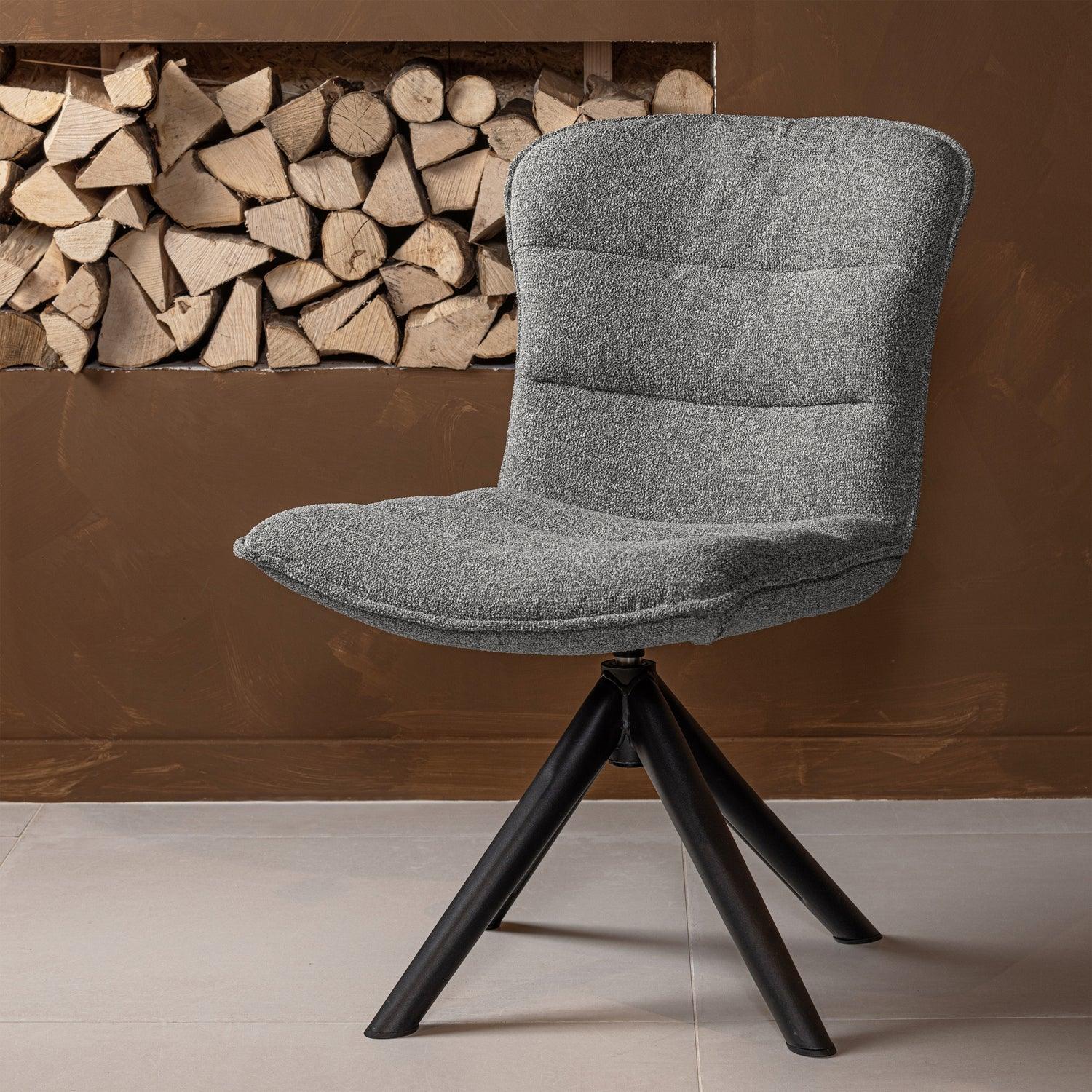 NIKA SWIVEL DINING CHAIR GREY MELANGE - PARIS14A.RO