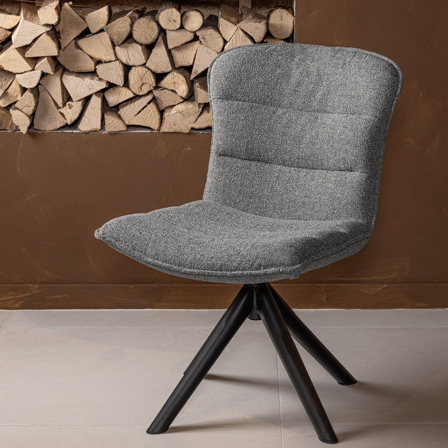 NIKA SWIVEL DINING CHAIR GREY MELANGE - PARIS14A.RO