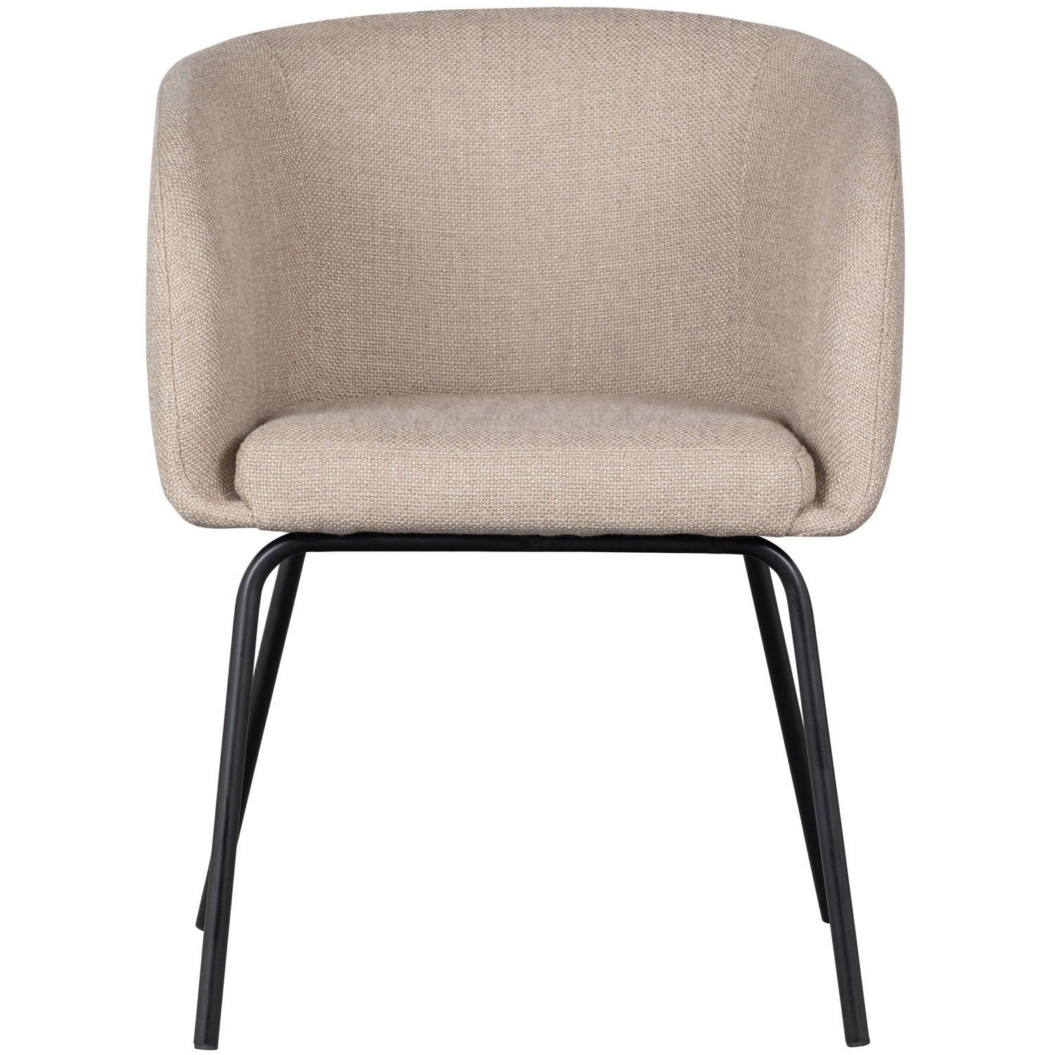 NOELLE DINING CHAIR WOVEN FABRIC SAND - PARIS14A.RO