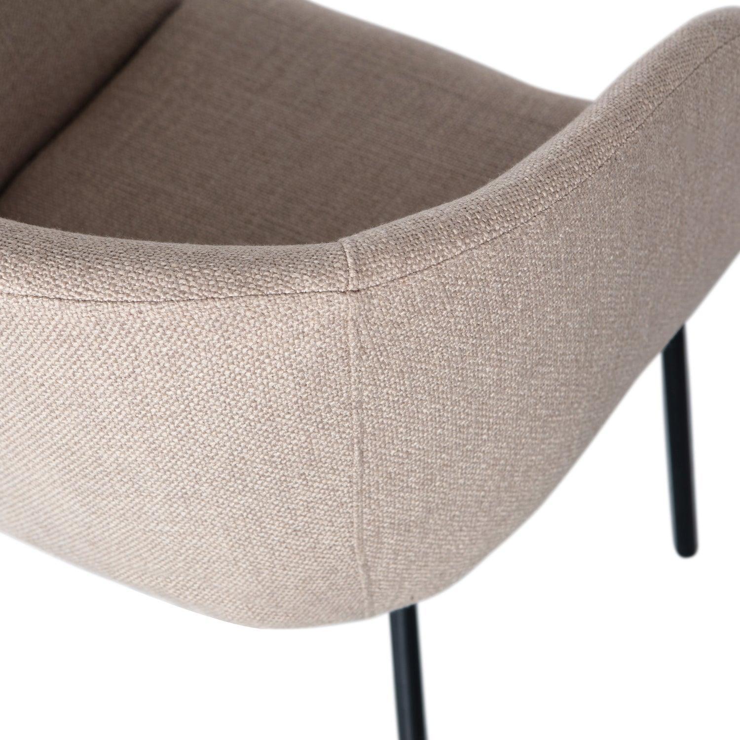 NOELLE DINING CHAIR WOVEN FABRIC SAND - PARIS14A.RO