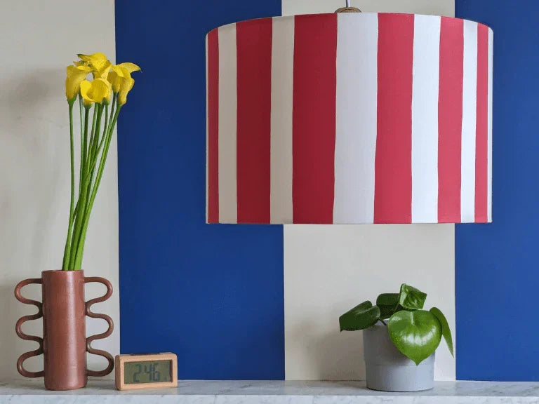 Nuanță imprimată cu dungi roșii și albe Jam - PARIS14A.RO