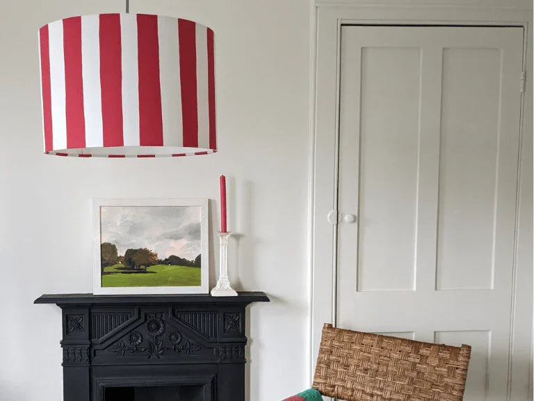 Nuanță imprimată cu dungi roșii și albe Jam - PARIS14A.RO