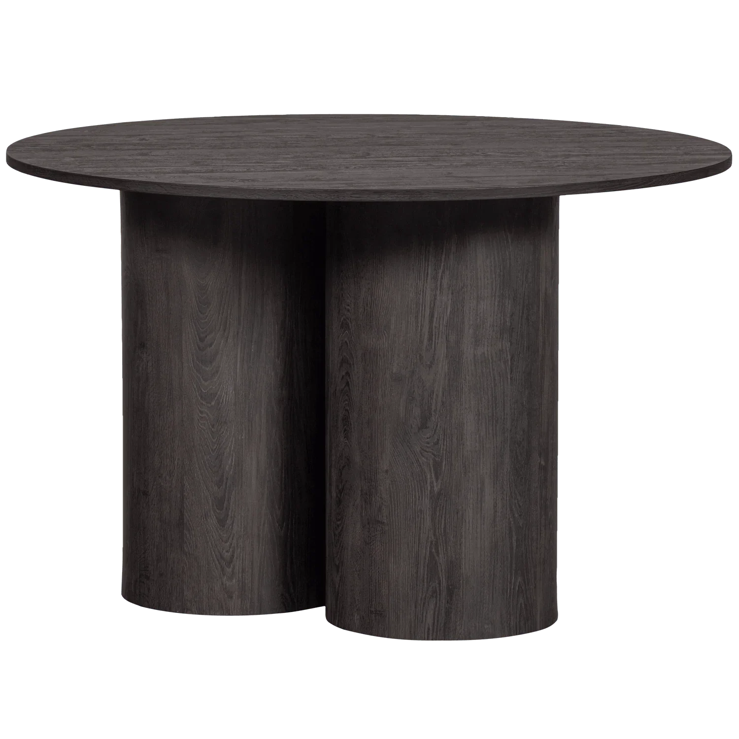 OONA DINING TABLE ROUND WITH 3-LEG MDF DARK BROWN Ø120CM - PARIS14A.RO