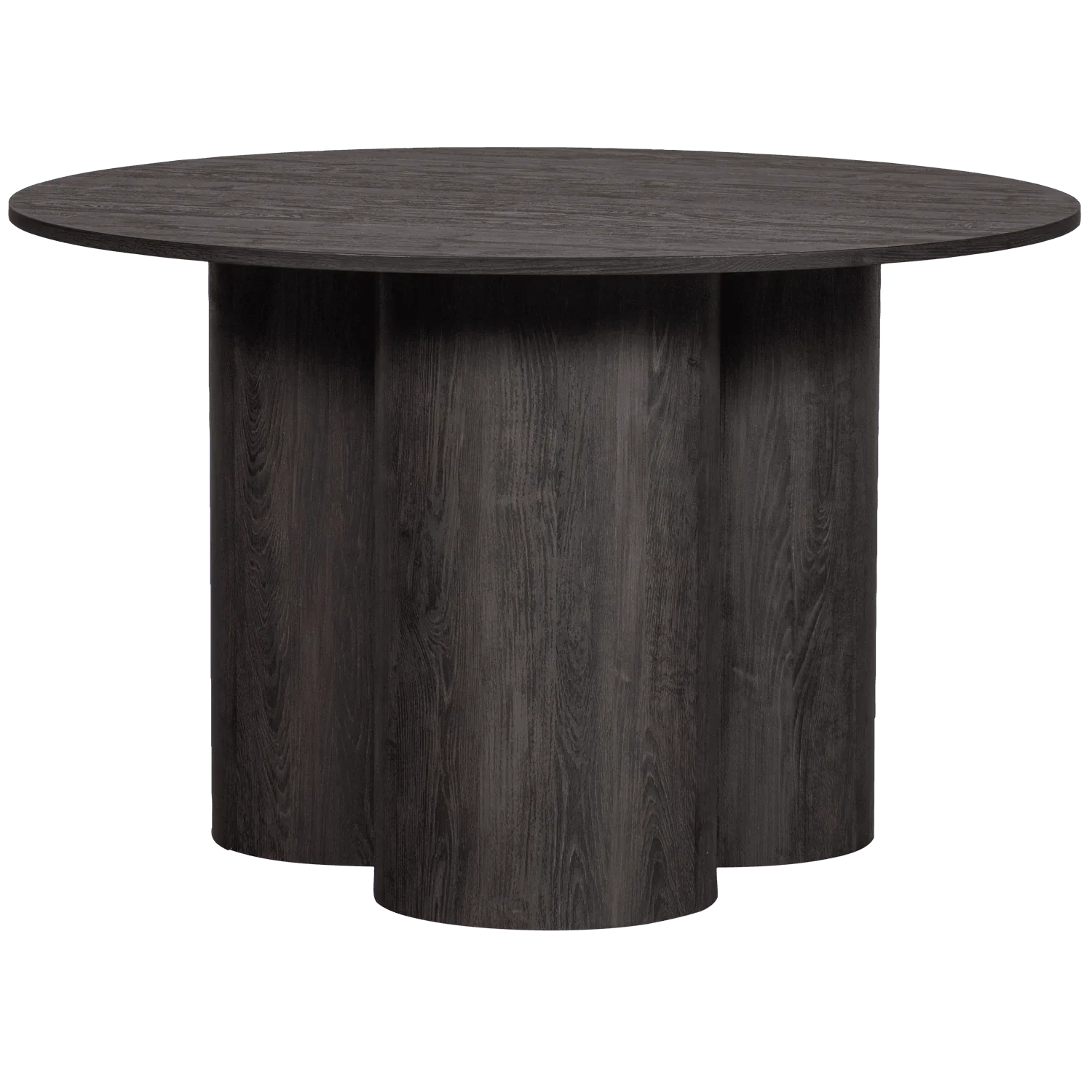 OONA DINING TABLE ROUND WITH 3-LEG MDF DARK BROWN Ø120CM - PARIS14A.RO
