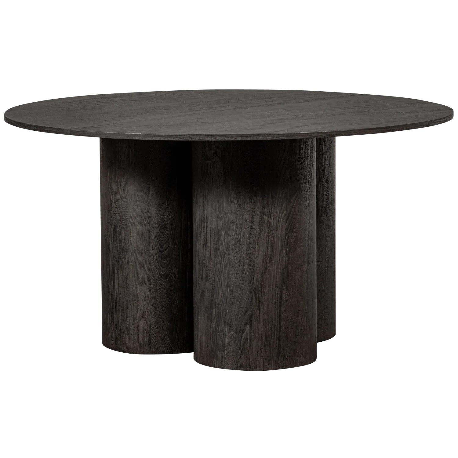 OONA DINING TABLE ROUND WITH 3-LEG MDF DARK BROWN Ø140CM - PARIS14A.RO