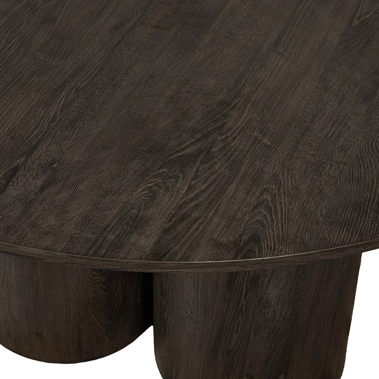 OONA DINING TABLE ROUND WITH 3-LEG MDF DARK BROWN Ø140CM - PARIS14A.RO