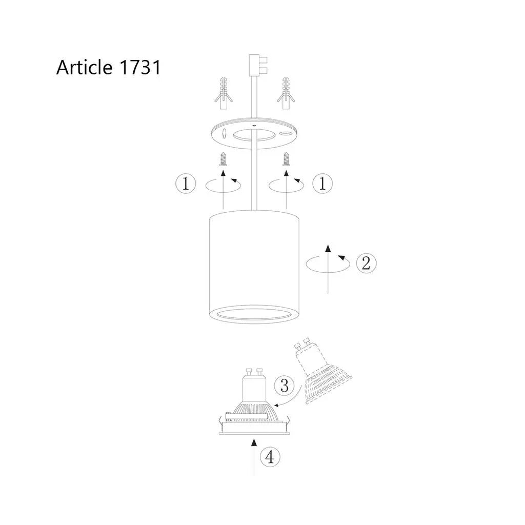Opbouwspot Pélite spot 1731ZW Negru - PARIS14A.RO