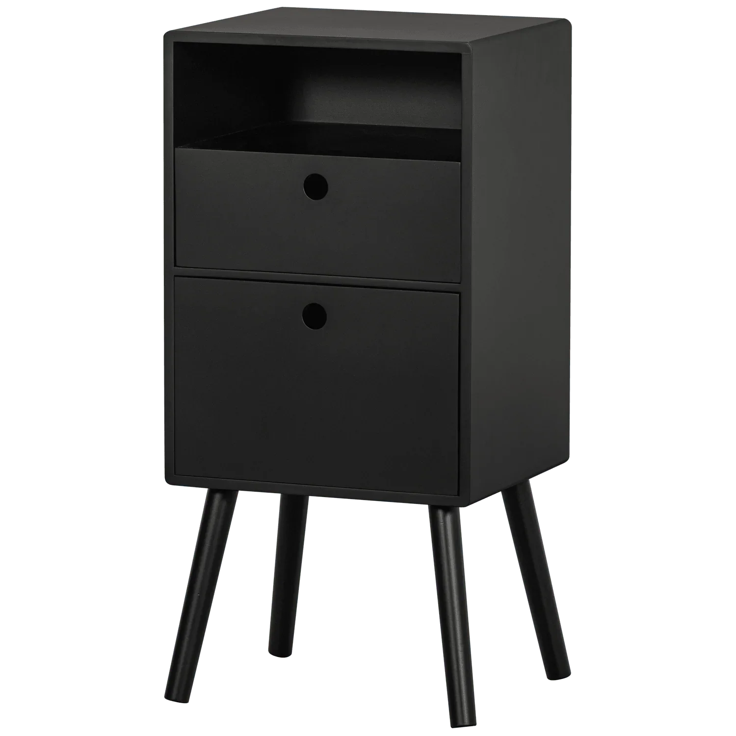 OZZY NIGHTSTAND HIGH WOOD BLACK - PARIS14A.RO