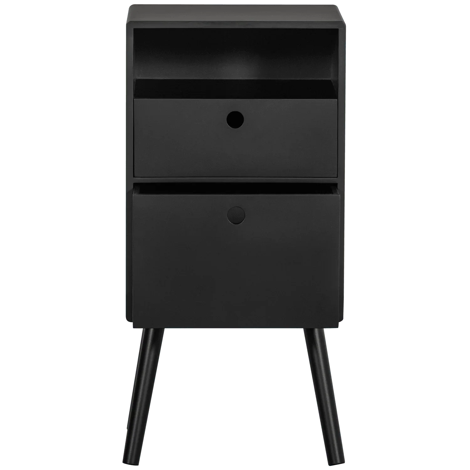 OZZY NIGHTSTAND HIGH WOOD BLACK - PARIS14A.RO