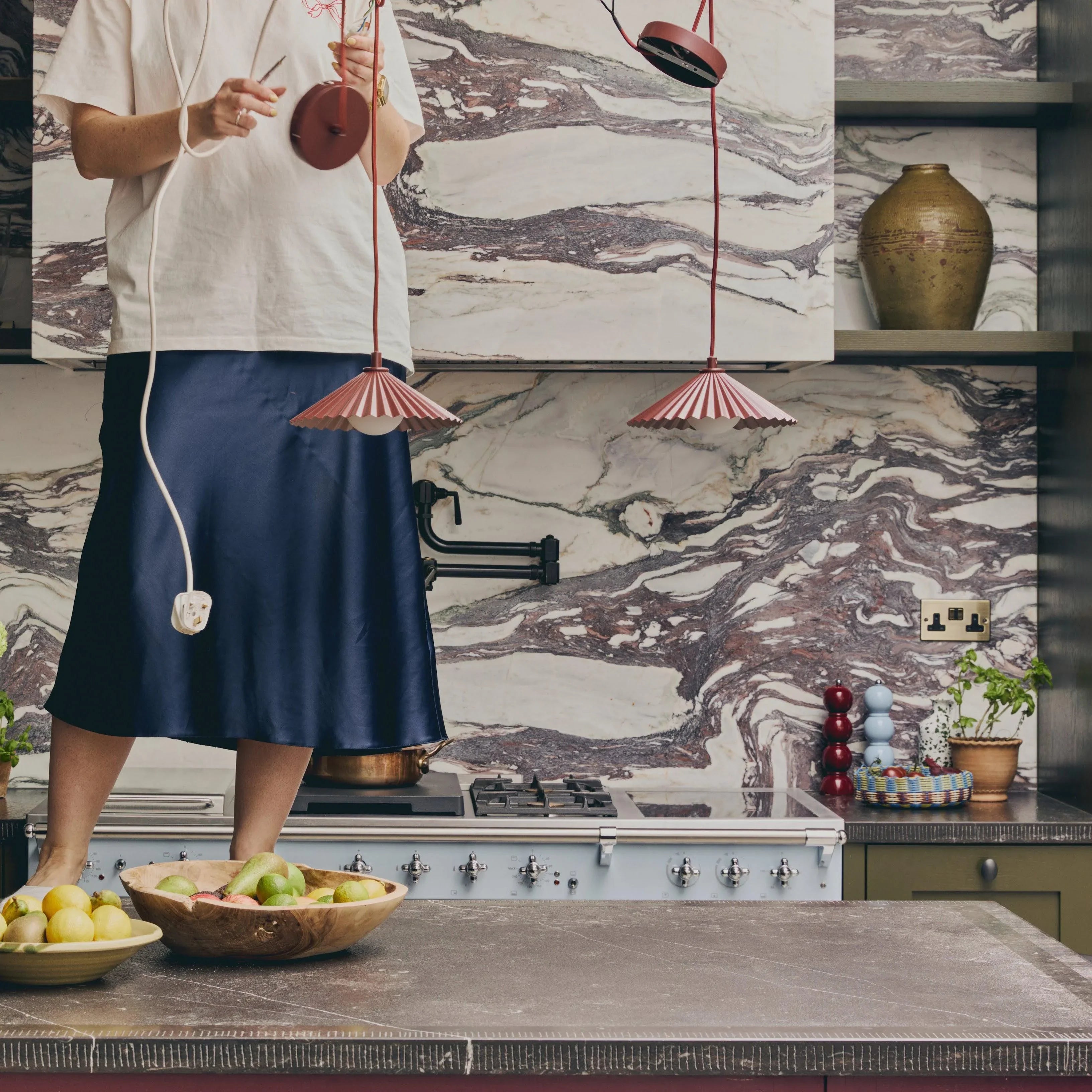 Pandantiv de tavan cu plisuri mici bordeaux - PARIS14A.RO