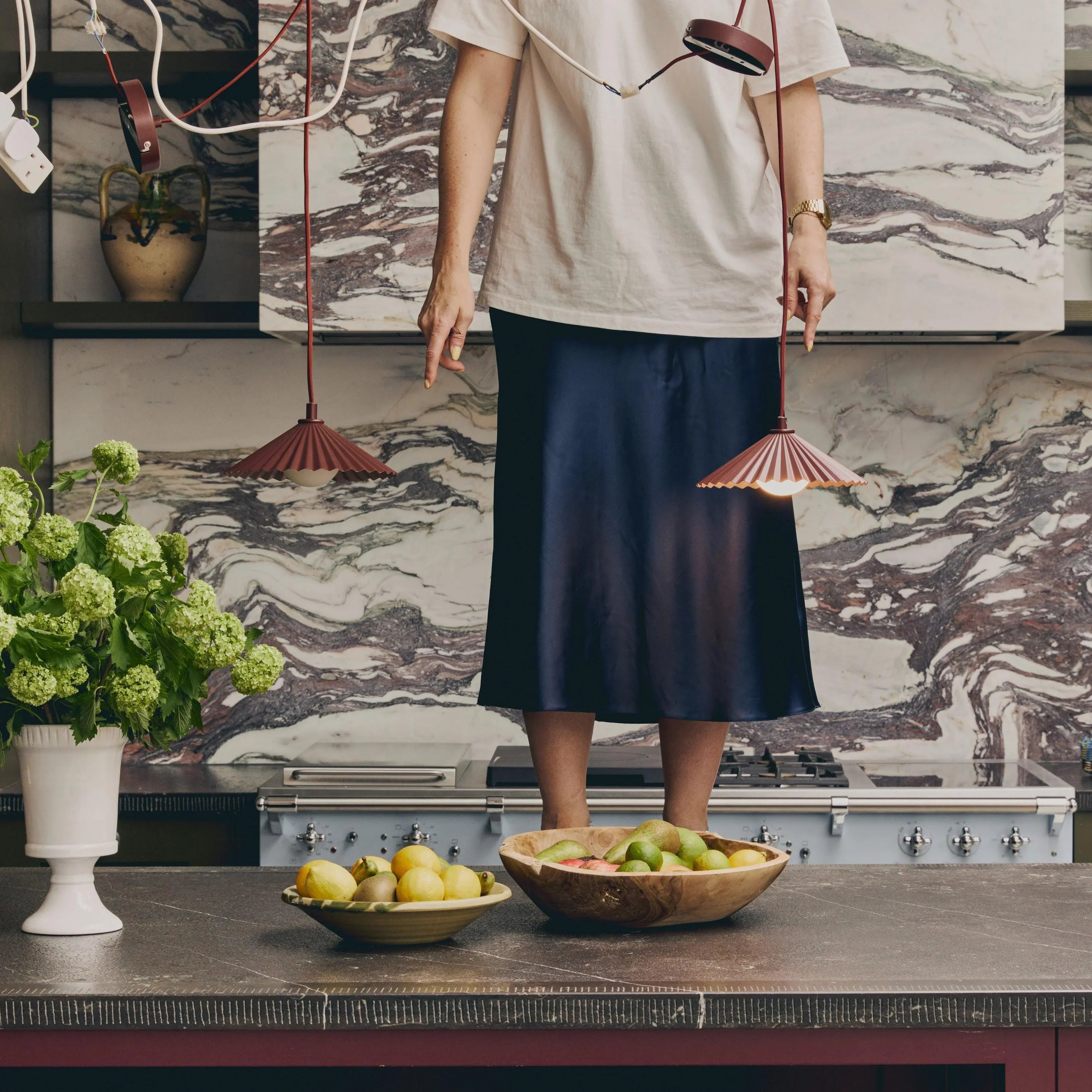 Pandantiv de tavan cu plisuri mici bordeaux - PARIS14A.RO