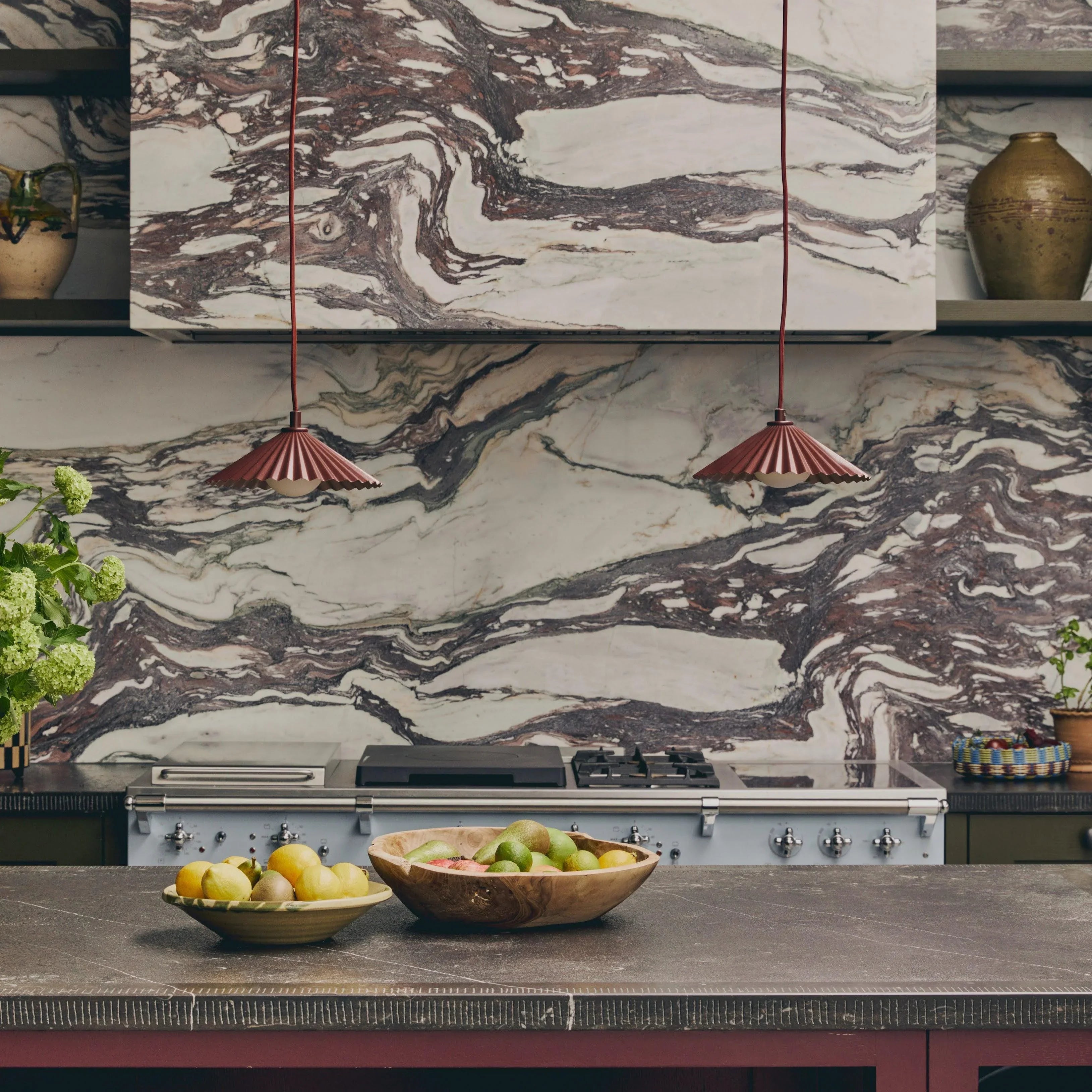 Pandantiv de tavan cu plisuri mici bordeaux - PARIS14A.RO