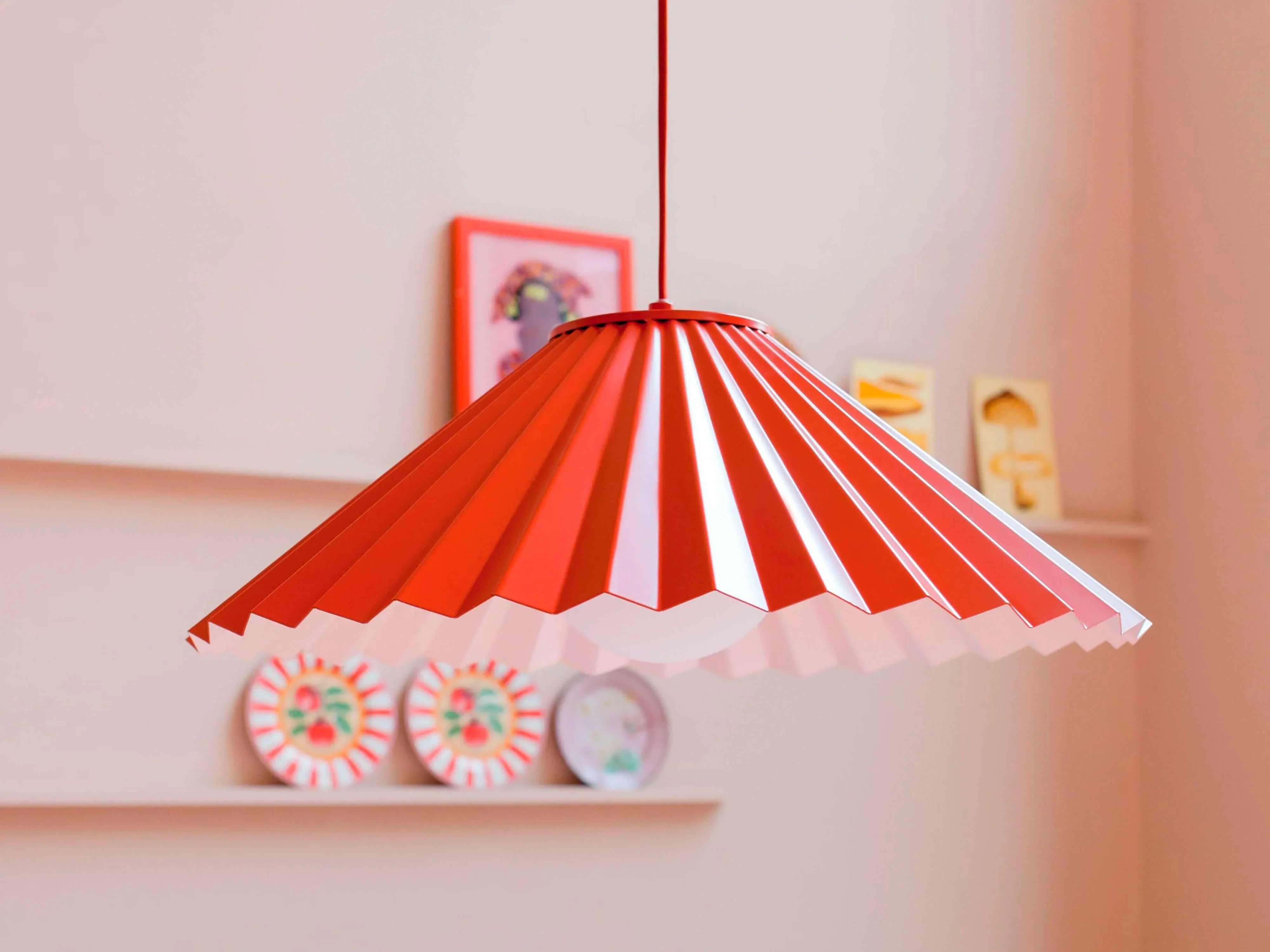 Pandantiv de tavan cu pliuri mari portocalii ars - PARIS14A.RO