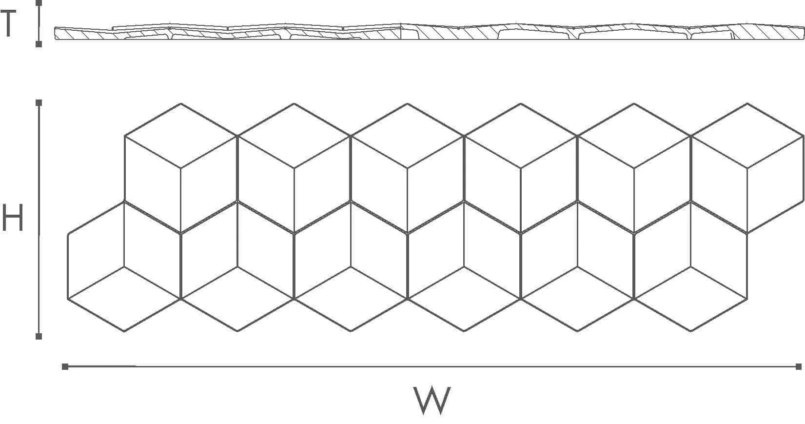 PANOU DECORATIV 3D INTERIOR POLIURETAN ARSTYL 3D CUBE 350X1135X24 - PARIS14A.RO