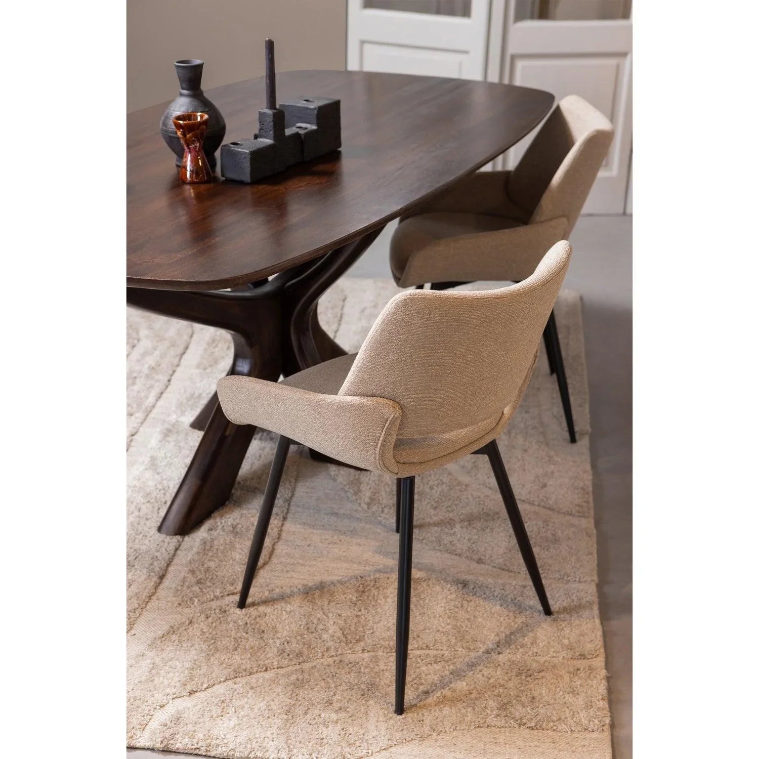 PARADE DINING CHAIR MELANGE FABRIC SAND - PARIS14A.RO