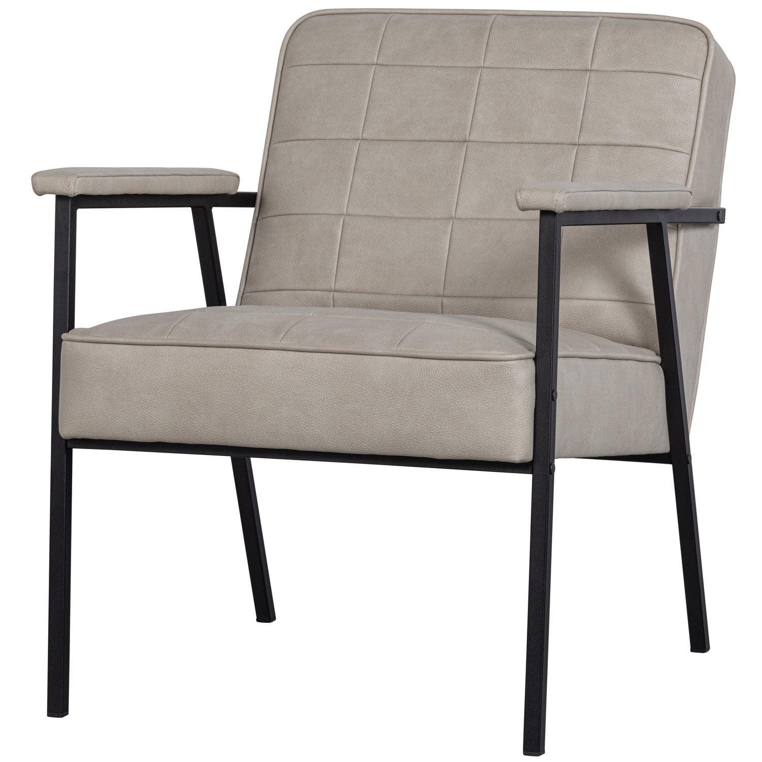 PATCHWORK ARMCHAIR LEATHERLOOK NATURAL - PARIS14A.RO