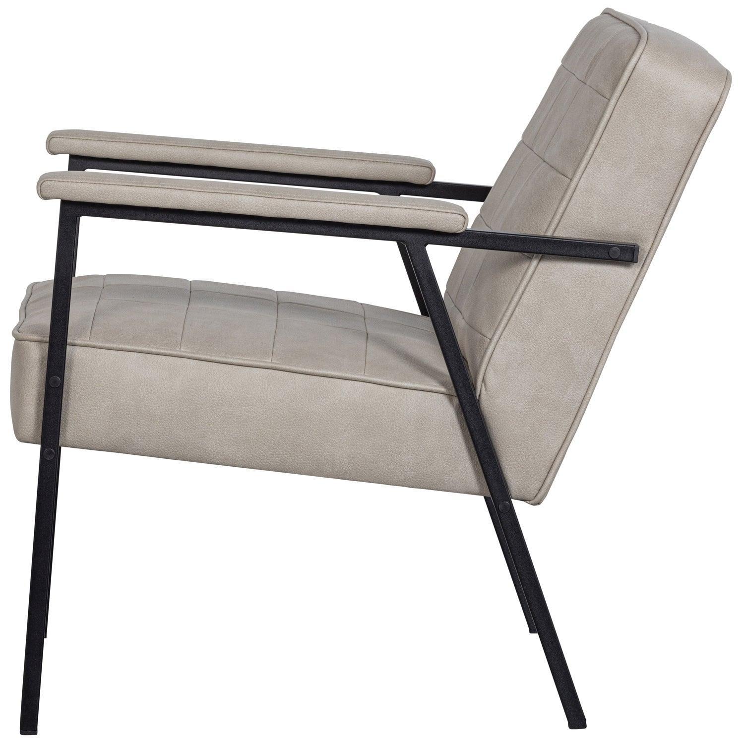 PATCHWORK ARMCHAIR LEATHERLOOK NATURAL - PARIS14A.RO