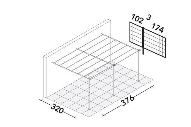 Pergola atasata cu acoperis plat Solaire - Unopiù - PARIS14A.RO