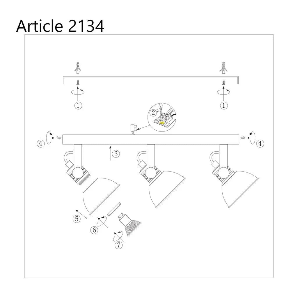 Plafoniera Brooklyn 2134ZW Negru - PARIS14A.RO