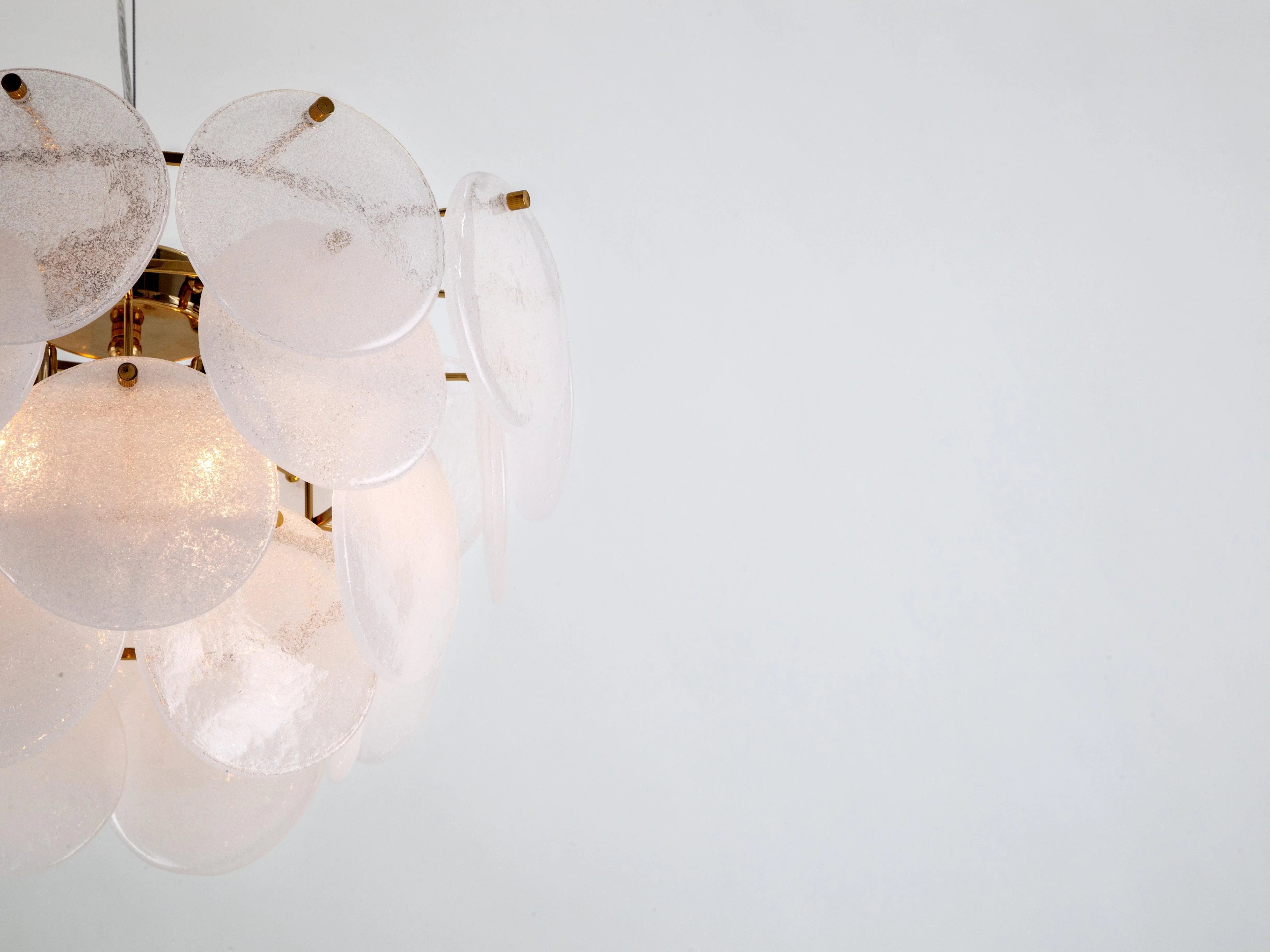 Plafoniera cu disc de sticlă albă - PARIS14A.RO