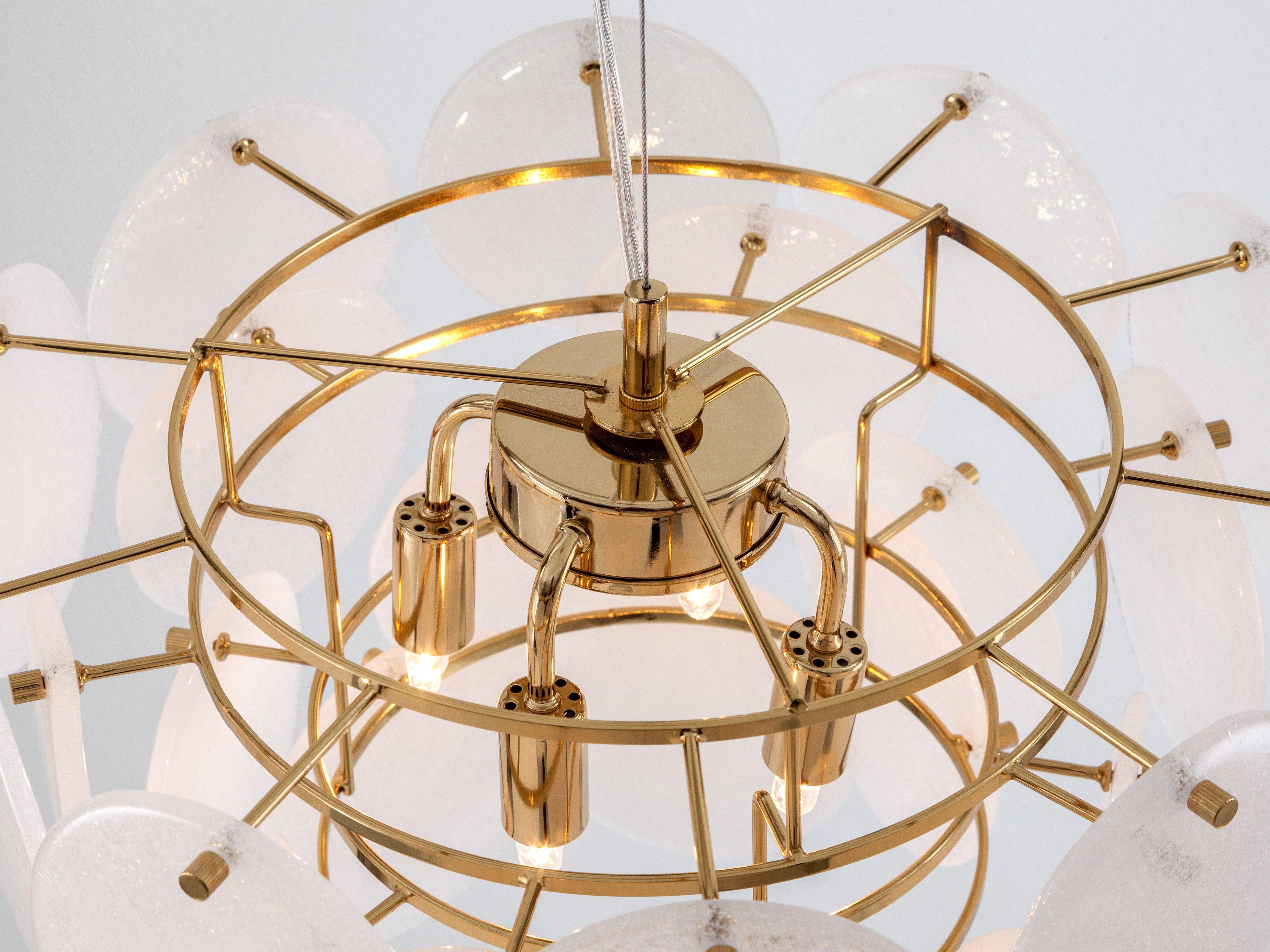 Plafoniera cu disc de sticlă albă - PARIS14A.RO