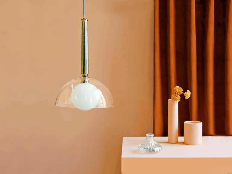 Plafoniera cu dom din sticla transparenta - PARIS14A.RO