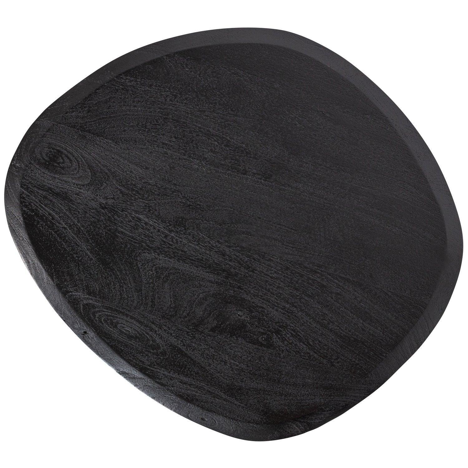 POSTURE COFFEE TABLE MANGO WOOD BLACK Ø70CM - PARIS14A.RO