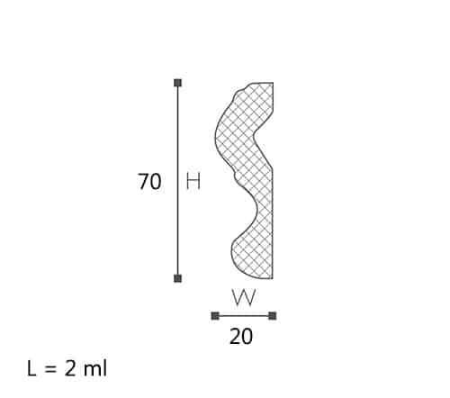 PROFIL DECORATIV NOMASTYL N 70X20X2000 - PARIS14A.RO