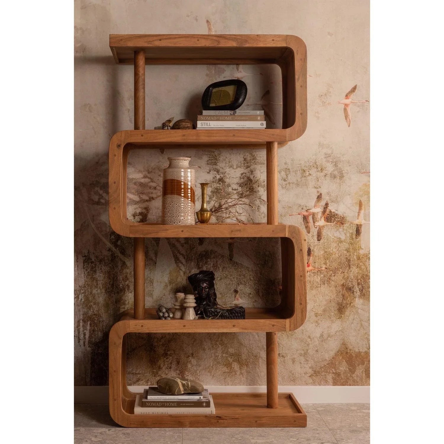 RATTLE OPEN CABINET WOOD NATURAL - PARIS14A.RO