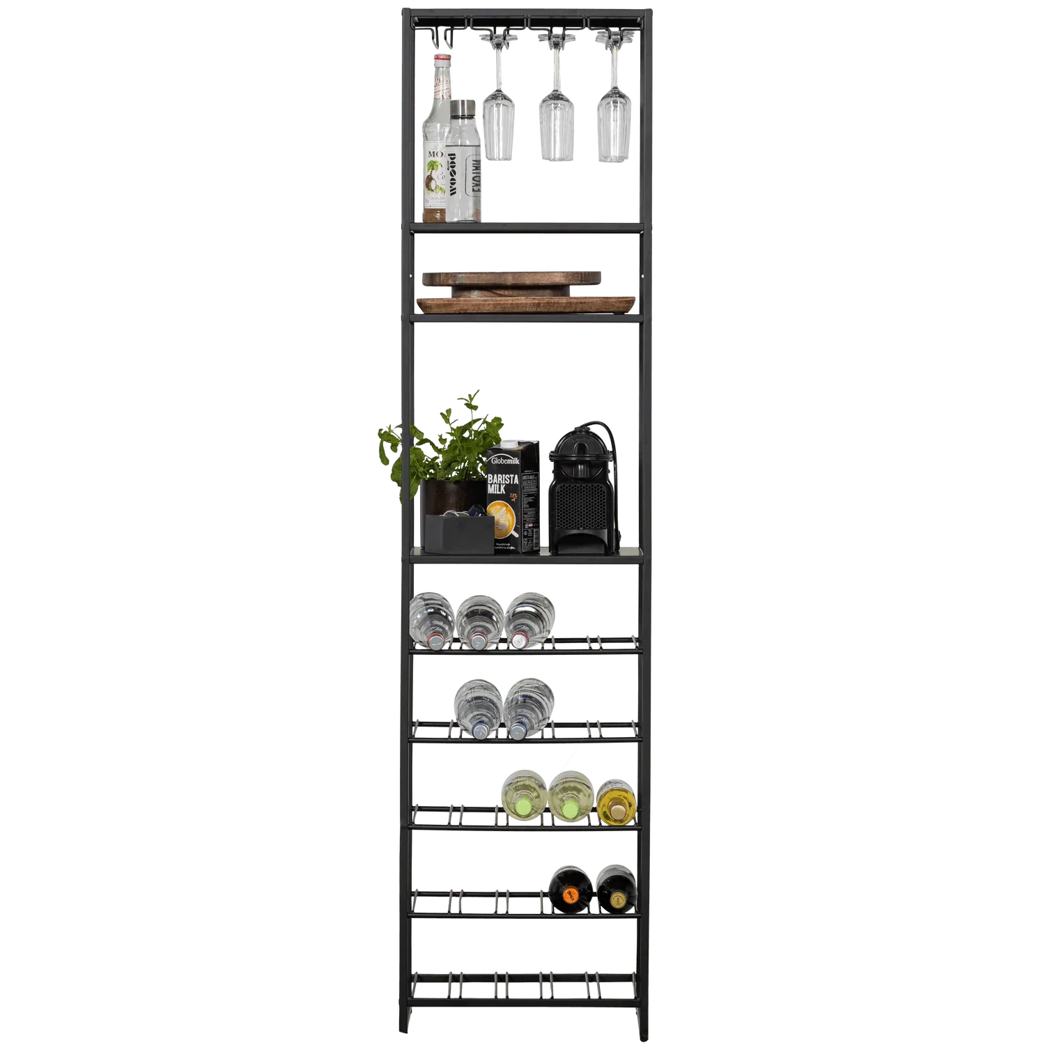 REESE MULTIPURPOSE WINE/BEVERAGE RACK METAL BLACK - PARIS14A.RO