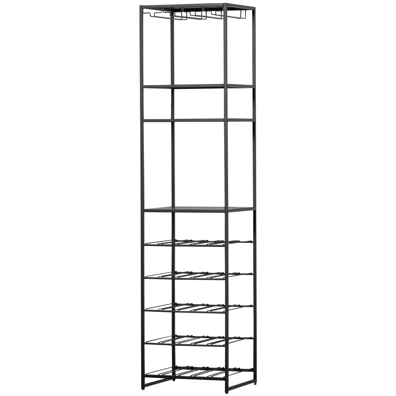 REESE MULTIPURPOSE WINE/BEVERAGE RACK METAL BLACK - PARIS14A.RO
