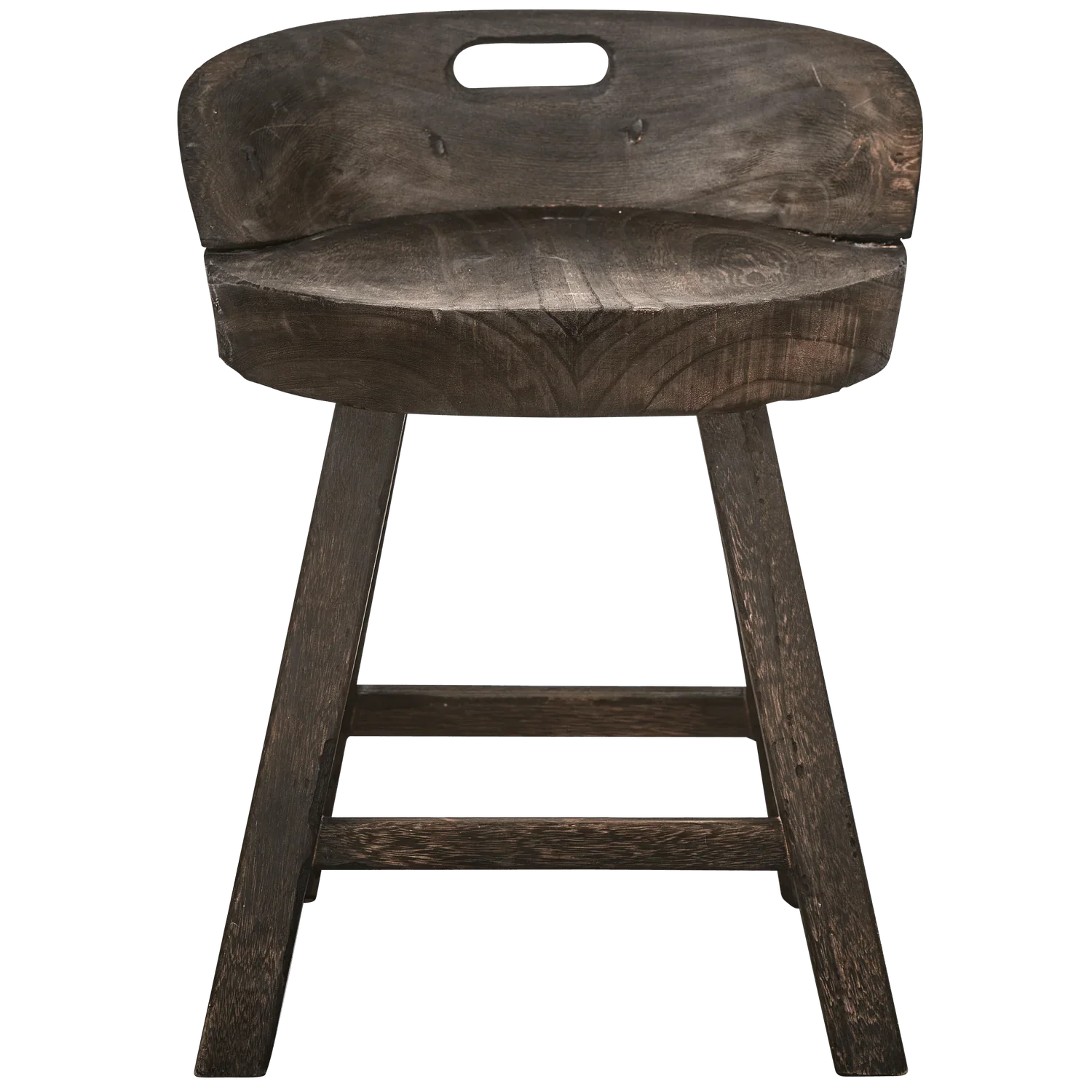 ROSALIE DECORATIVE STOOL/CHAIR WOOD DARK BROWN - PARIS14A.RO