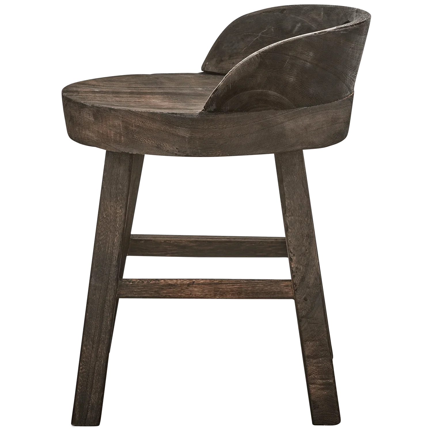 ROSALIE DECORATIVE STOOL/CHAIR WOOD DARK BROWN - PARIS14A.RO