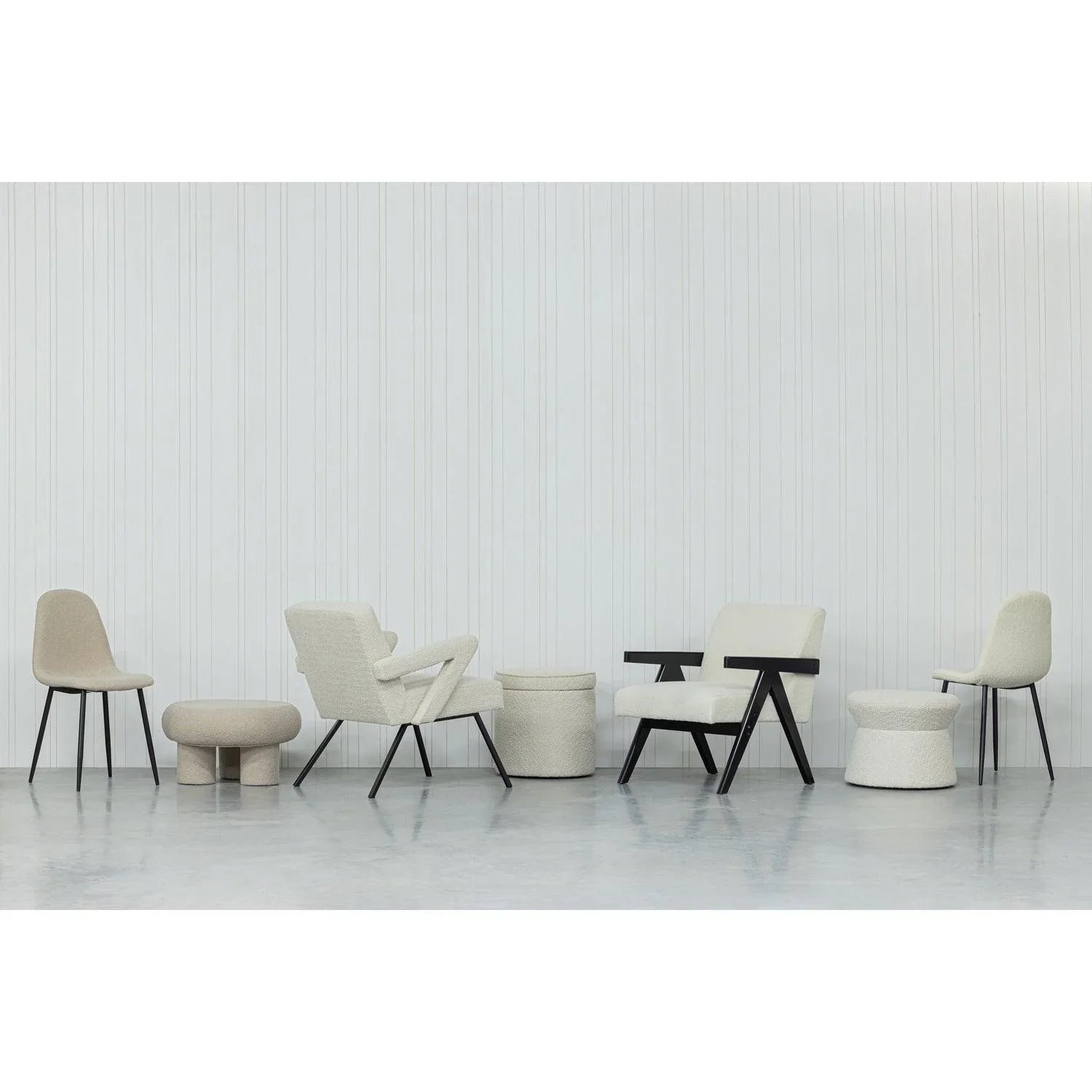 ROWAN STOOL WITH WIDE TOP BOUCLÉ NATURAL - PARIS14A.RO